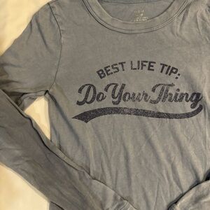 aerie light blue “do your thing” baby long sleeve tee